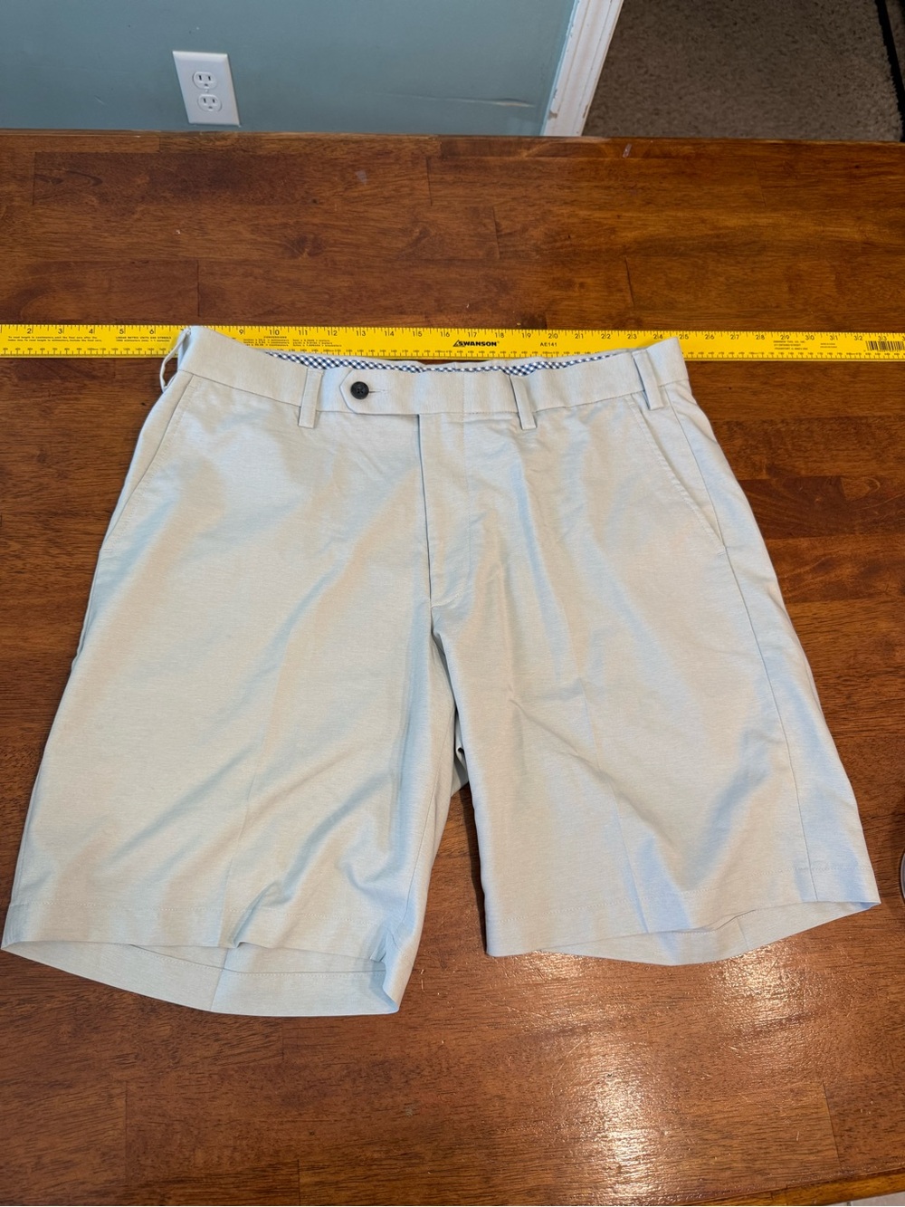 Turtleson Men's Khaki Performance Golf Shorts Flat Front Stretch Size 36